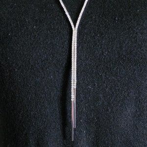 Crystal Y-Shaped Bar Necklace